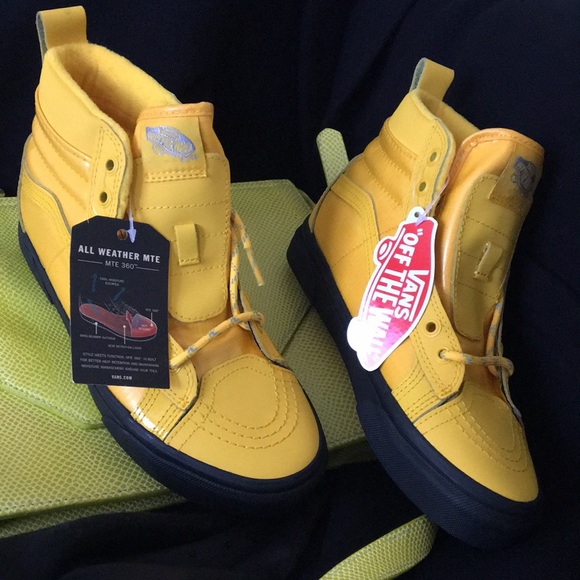 😎 Vans Sk8-hi 46 Mte Dx Classic Utility Yellow Black Women's Size 6.5 - Picture 2 of 2